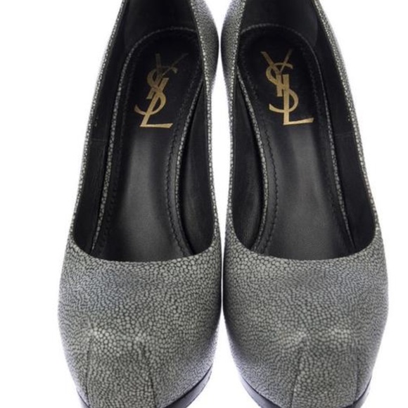 Saint Laurent Grey Tribute Two Pumps - Picture 2 of 7